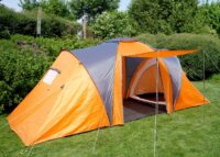 4 Personen Campingzelt Kuppelzelt Igluzelt orange