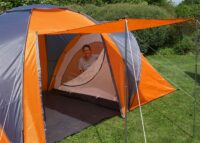 4 Personen Campingzelt Kuppelzelt Igluzelt orange