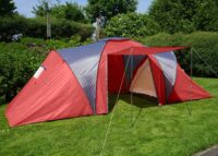 Campingzelt für 4 Personen wasserdichtes Kuppelzelt rot