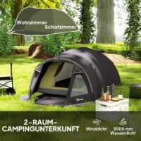 Campingzelt Tunnelzelt leicht mit UV Schutz und Vordach für 2 Personen
