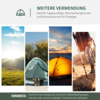 Campingzelt für 2–3 Personen, wetterfest mit Transporttasche, Farbe Grau.