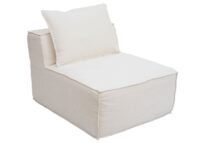 Chaiselongue Ottomane Recamiere Stoff 63x75x194cm creme