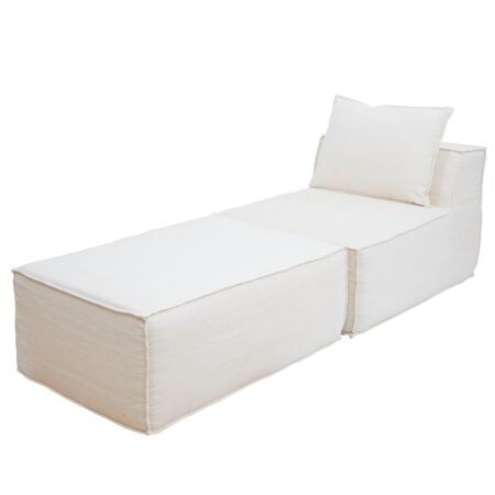 Chaiselongue Ottomane Recamiere Stoff 63x75x194cm creme