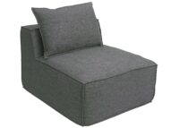 Chaiselongue Ottomane Recamiere Stoff 63x75x194cm dunkelgrau