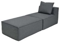 Chaiselongue Ottomane Recamiere Stoff 63x75x194cm dunkelgrau