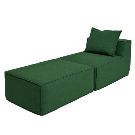 Chaiselongue Ottomane Recamiere Stoff 63x75x194cm grün
