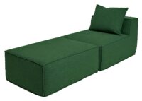 Chaiselongue Ottomane Recamiere Stoff 63x75x194cm grün