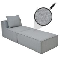 Chaiselongue Ottomane Recamiere Stoff 63x75x194cm hellgrau