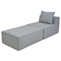 Chaiselongue Ottomane Recamiere Stoff 63x75x194cm hellgrau