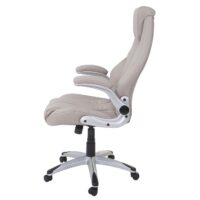 Ergonomischer Chefsessel Kunstleder taupe-grau drehbar MVG-zertifiziert