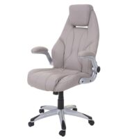 Ergonomischer Chefsessel Kunstleder taupe-grau drehbar MVG-zertifiziert