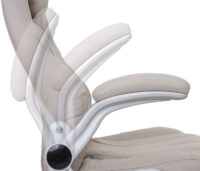 Ergonomischer Chefsessel Kunstleder taupe-grau drehbar MVG-zertifiziert