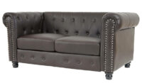 Chesterfield Lounge 2er Sofa Couch Braun - runde Füsse
