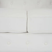 Chesterfield Lounge 2er Sofa Couch Weiss - runde Füsse