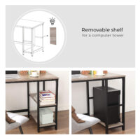 Computertisch Eckschreibtisch L-förmig Regale Büro Greige Schwarz