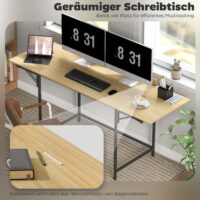 Computertisch klappbar mit ausziehbaren Platten Eiche Schwarz