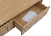 Couchtisch Sofatisch Wohnzimmertisch Beistelltisch 2 Schubladen 40x120x60cm Ulme natur