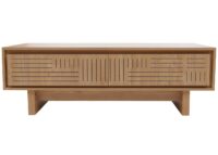 Couchtisch Sofatisch Wohnzimmertisch Beistelltisch 2 Schubladen 40x120x60cm Ulme natur