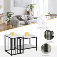 Couchtisch 2er-Set Marmoroptik Moderndesign für Wohnzimmer/Schlafzimmer – Produktfoto zeigt modernes Design, hochwertige Materialien und funktionale Eigenschaften ideal für Wohn- oder Arbeitsbereiche. Perfekt als Einrichtungsinspiration oder zur Produktpräsentation in einem Onlineshop.