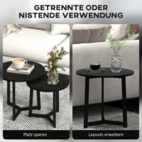 Couchtisch 2er-Set modern Design bis 35kg belastbar Schwarz – Produktfoto zeigt modernes Design, hochwertige Materialien und funktionale Eigenschaften ideal für Wohn- oder Arbeitsbereiche. Perfekt als Einrichtungsinspiration oder zur Produktpräsentation in einem Onlineshop.