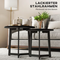 Couchtisch 2er-Set modern Design bis 35kg belastbar Schwarz – Produktfoto zeigt modernes Design, hochwertige Materialien und funktionale Eigenschaften ideal für Wohn- oder Arbeitsbereiche. Perfekt als Einrichtungsinspiration oder zur Produktpräsentation in einem Onlineshop.