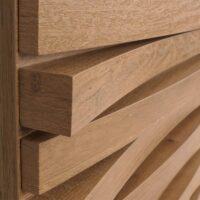 Couchtisch Wohnzimmertisch 3D-Design 2 Schubladen MDF Metall 46x110x55cm natur
