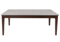 Couchtisch Beistelltisch Sofatisch HDF Laminat 46x120x70cm Beton-Optik braune Beine