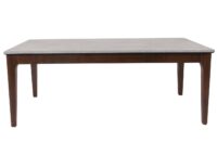Couchtisch Beistelltisch Sofatisch HDF Laminat 46x120x70cm Beton-Optik braune Beine