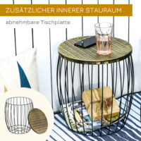 Couchtisch Beistelltisch Set für Garten Outdoor 3-teilig Metall