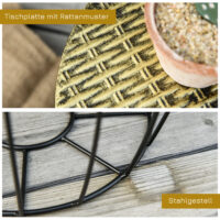 Couchtisch Beistelltisch Set für Garten Outdoor 3-teilig Metall