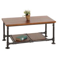 Couchtisch Wohnzimmertisch Sofatisch Beistelltisch Industrial 48x100x50cm braun