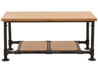 Couchtisch Wohnzimmertisch Sofatisch Beistelltisch Industrial 48x100x50cm natur