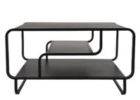 Couchtisch Wohnzimmertisch Industrial 3 Ablagen Metall 45x80x40cm schwarz