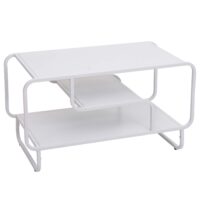 Couchtisch Wohnzimmertisch Industrial 3 Ablagen Metall 45x80x40cm weiss