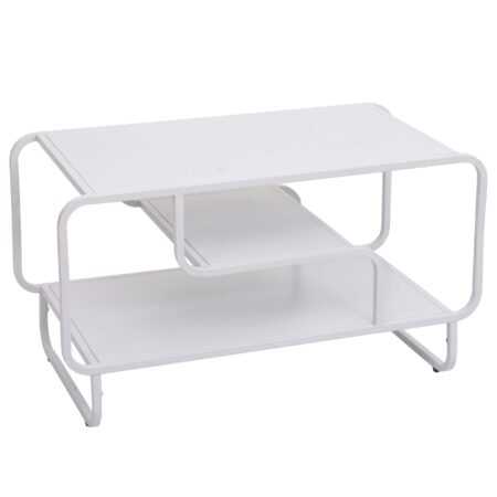 Couchtisch Wohnzimmertisch Industrial 3 Ablagen Metall 45x80x40cm weiss