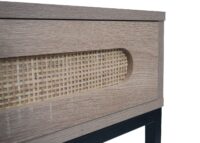 Couchtisch Wohnzimmertisch Beistelltisch Schublade Kubu Rattan Eiche-Optik
