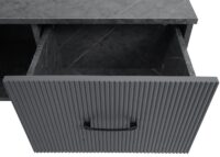 Couchtisch Beistelltisch Sofatisch Schubladen Türen 43x100x60cm Marmor-Optik grau