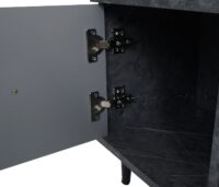 Couchtisch Beistelltisch Sofatisch Schubladen Türen 43x100x60cm Marmor-Optik grau