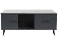 Couchtisch Beistelltisch Sofatisch Schubladen Türen 43x100x60cm Marmor-Optik grau
