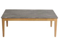 Couchtisch Beistelltisch Sofatisch HDF Laminat 46x120x70cm Marmoroptik helle Beine