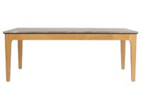 Couchtisch Beistelltisch Sofatisch HDF Laminat 46x120x70cm Marmoroptik helle Beine