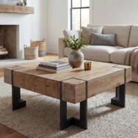 Couchtisch Tanne Massivholz rustikal 60x60cm natur