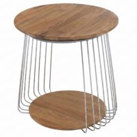 Couchtisch Beistelltisch Kaffeetisch Loungetisch Metall MDF rund Ø50cm braun