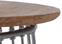 Couchtisch Beistelltisch Kaffeetisch Loungetisch Metall MDF rund Ø70cm braun