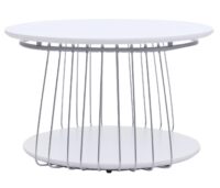 Couchtisch Beistelltisch Kaffeetisch Loungetisch Metall MDF rund Ø70cm weiss