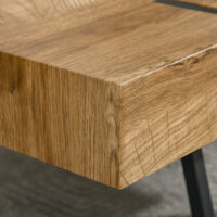 Couchtisch mit verstellbaren Fussstützen Industriedesign Schwarz-Braun