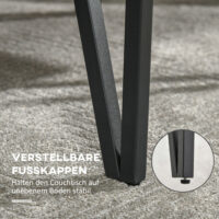 Couchtisch mit verstellbaren Fussstützen Industriedesign Schwarz-Braun