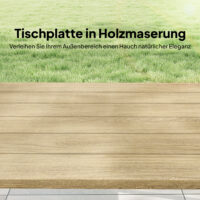 Couchtisch Outdoor rechteckig für Garten Metall Holzoptik braun