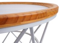Couchtisch Kaffeetisch Beistelltisch Loungetisch Metallgestell Holz Ø66cm weiss