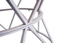 Couchtisch Kaffeetisch Beistelltisch Loungetisch Metallgestell Holz Ø66cm weiss